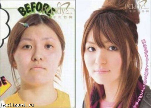 <br />
				Азиатки до и после нанесения макияжа (38 фото)<br />
							
